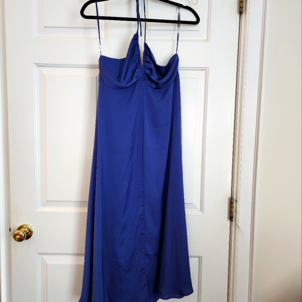 NWT Banana Republic Royal Blue Halter dress size small